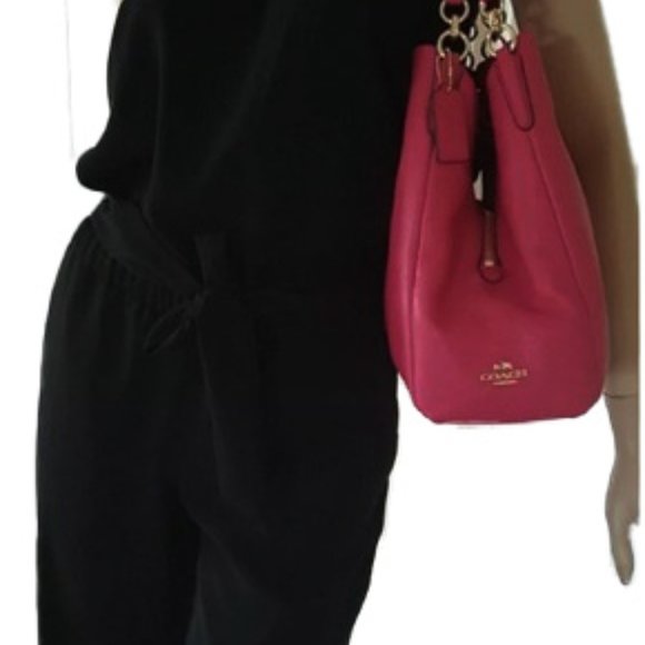 Coach Dahila Pink Leather Phoebe Edie Shoulder Bag RARE 35723 Barbie Barbiecore. - Picture 2 of 11